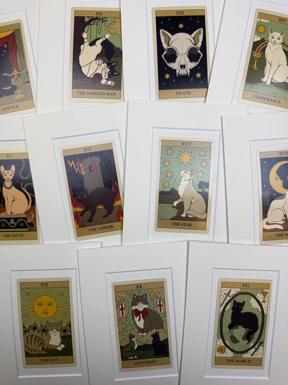 Original Cat Tarot Card in Mount - 11 - 21