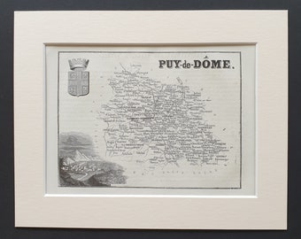 Puy de Dôme - Original 1865 map in mount
