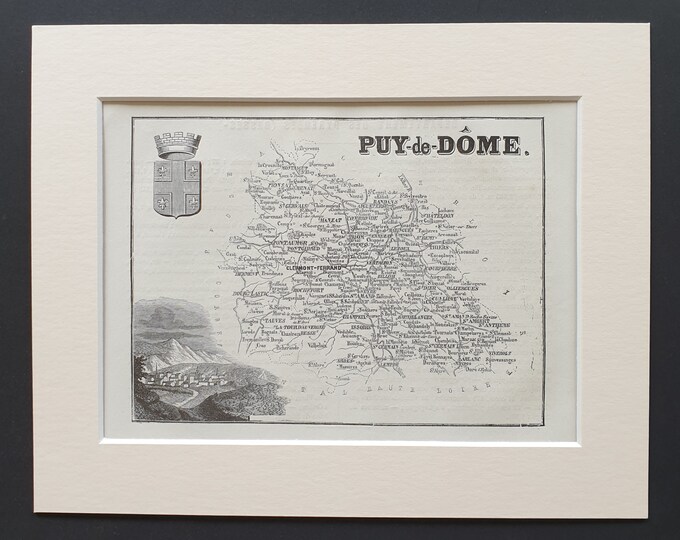 Puy de Dôme - Original 1865 map in mount