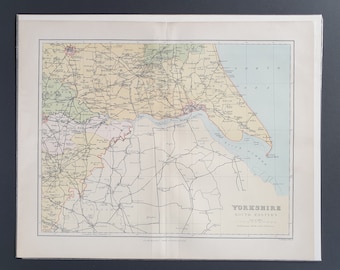 Yorkshire (South Eastern) - Original 1895 County Map
