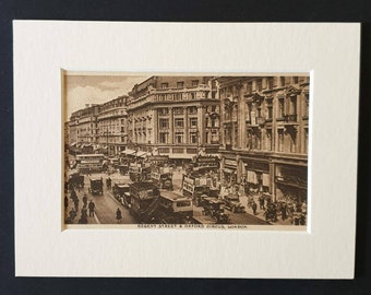 Regent Street and Oxford Circus - Original c1920 London postcard