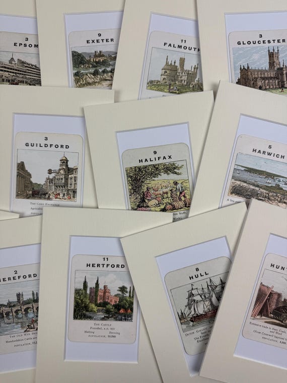Original Vintage Counties of England Card in Mount - Cities & Towns E-H
