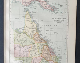 Queensland and British New Guinea - Original 1903 map