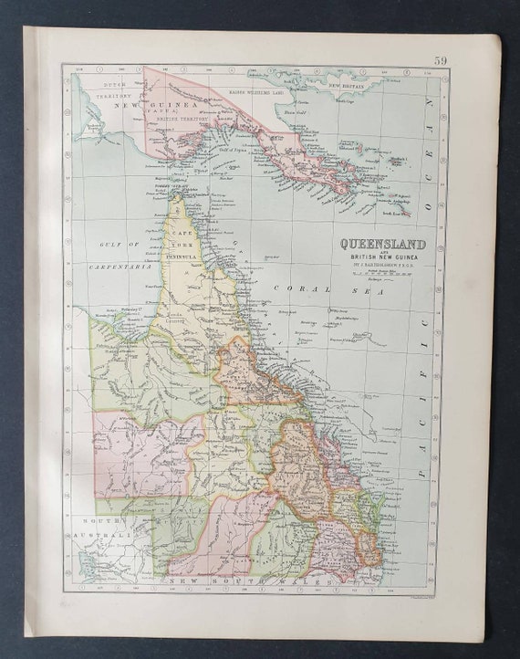 Original 1903 map - Queensland and British New Guinea