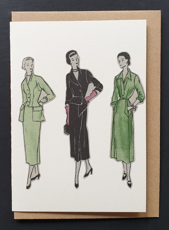 Fashion Illustrations - Original 1949 Vogue Pattern card