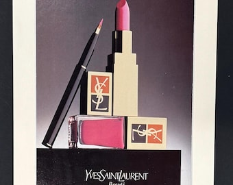 Yves Saint Laurnet Beauté - Original Vintage May 1986 British Vogue Advert