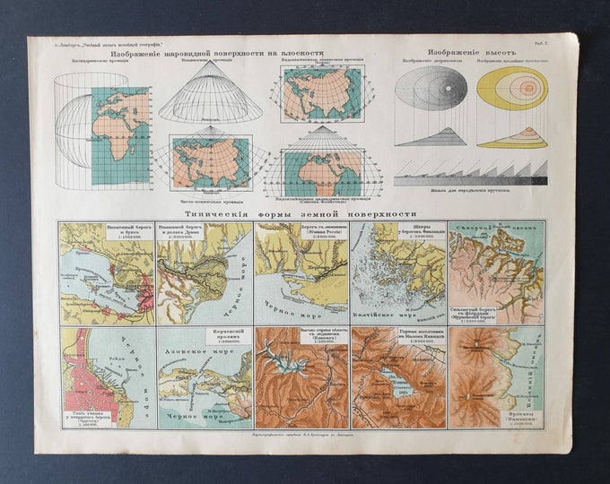 Original rare 1913 Russian map. How to read the maps, size and scale etc