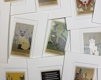 Original Cat Tarot Card in Mount - Swords