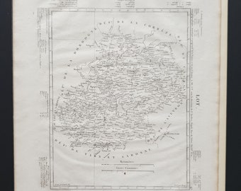 Lot - Original 1854 French department map