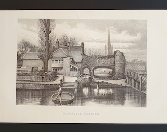 Watergate, Norwich - Original 1895 print