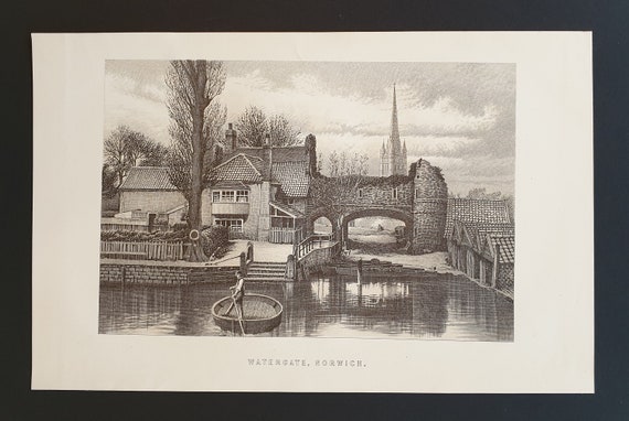 Watergate, Norwich - Original 1895 print