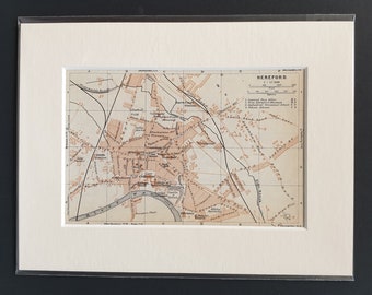Hereford - Original 1927 map in mount