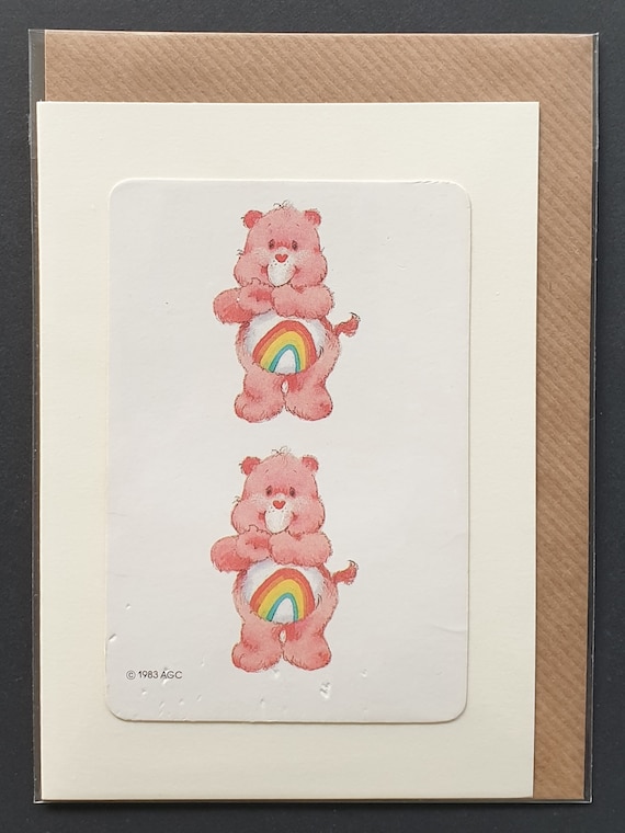 Cheer Bear - Original vintage Care Bear 'How Many Bears' cards