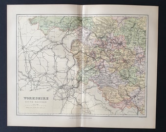 Yorkshire (South Western) - Original 1895 County map