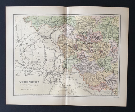 Yorkshire (South Western) - Original 1895 County map