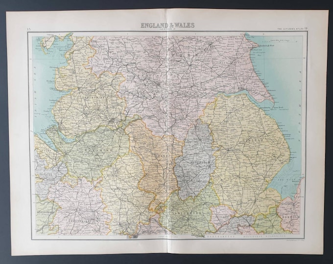 Original 1899 map - England and Wales Section 2 (Central)