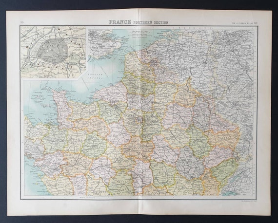 Original 1899 map - France (Northern Section)