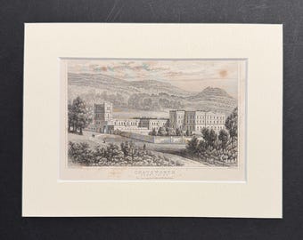 Chatsworth, Derbyshire - Original 1843 Antique Print
