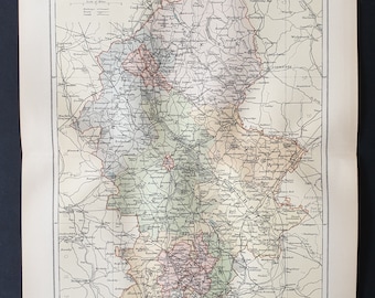 Staffordshire - Original 1895 County map