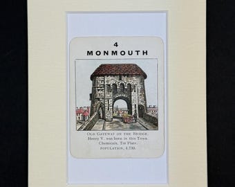 Monmouth - Original Vintage Counties of England Card in Mount