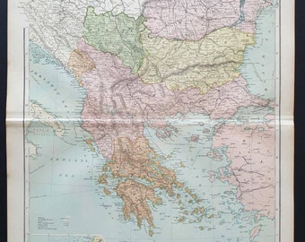 Turkey in Europe - Original 1908 map