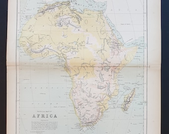 Physical map of Africa - Original 1898 map