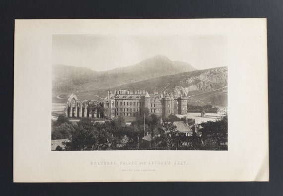 Holyrood Palace and Arthur's Seat - Original 1897 Scottish print