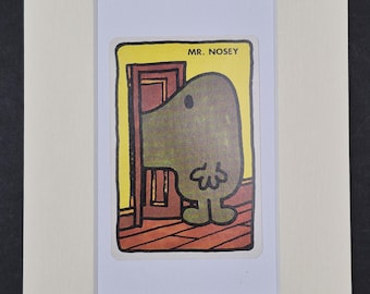 Mr Nosey - Original Vintage Mr Men Card in Mount | Nostalgic Home Decor & Gift