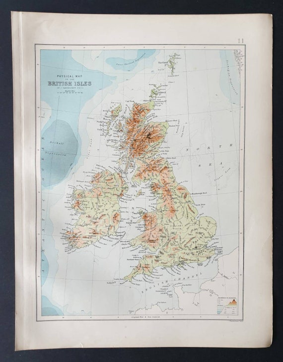 Original 1903 map - Physical Map of the British Isles