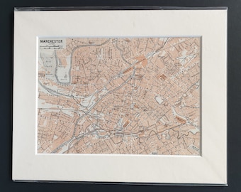 Manchester - Original 1927 map in mount