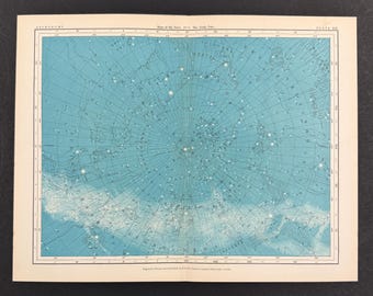 North Polar Star Map - Original 1903 Antique Print