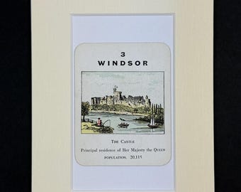 Windsor - Original Vintage Counties of England Card in Mount