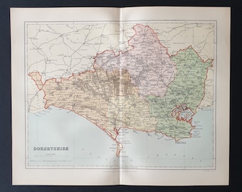 Dorsetshire/Dorset - Original 1895 County map