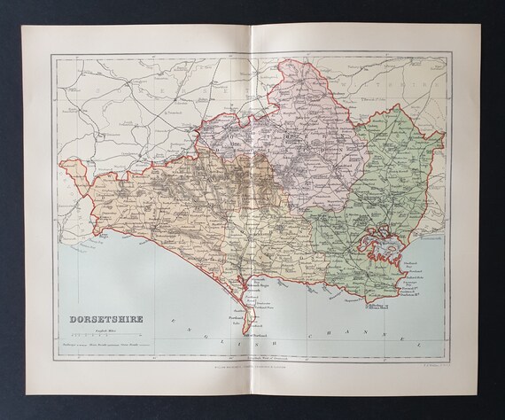 Dorsetshire/Dorset - Original 1895 County map