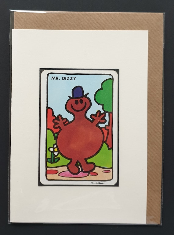 Mr Dizzy - Original vintage Mr Men card
