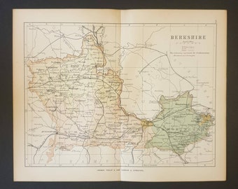 Berkshire - Original 1892 Antique County map
