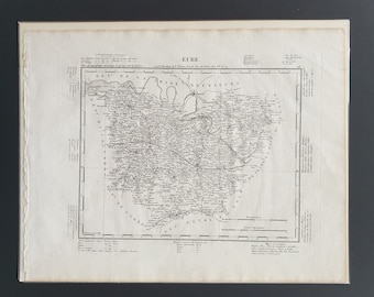 Eure - Original 1854 French department map
