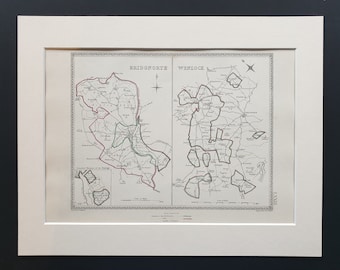Bridgnorth and Wenlock - Original 1835 maps in mount