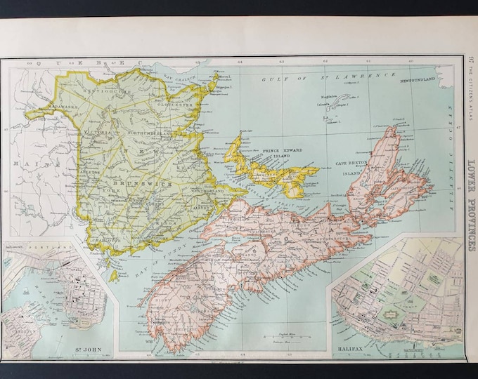Original 1899 map - Canadian Lower Provinces