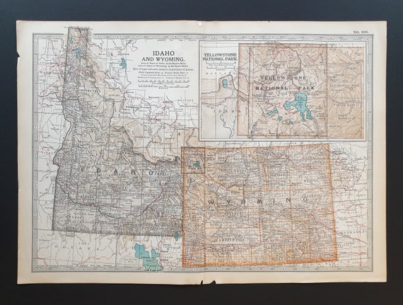 Idaho and Wyoming - Original 1902 map