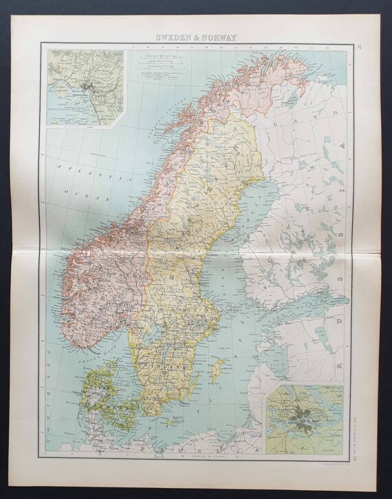 Original 1899 map - Sweden and Norway