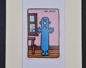Mr Mean - Original Vintage Mr Men Card in Mount | Nostalgic Home Decor & Gift