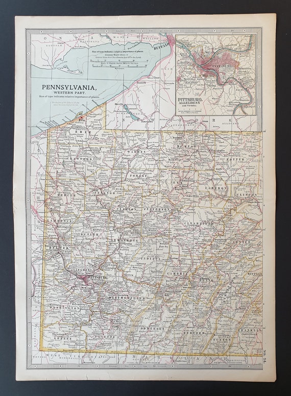 Pennsylvania (Western Part) - Original 1902 map
