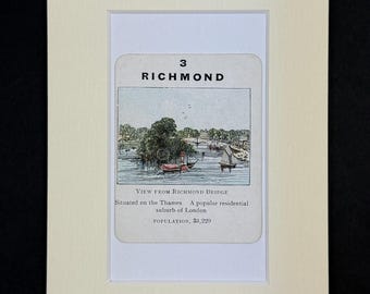 Richmond - Original Vintage Counties of England Card in Mount