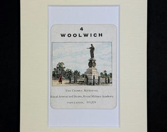 Woolwich - Original Vintage Counties of England Card in Mount