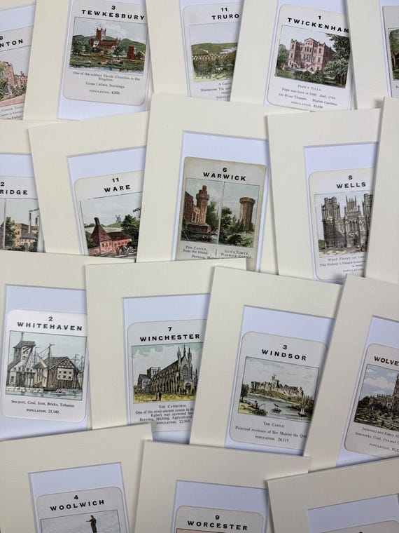 Original Vintage Counties of England Card in Mount - Cities & Towns T-W