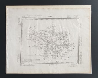Aube - Original 1854 French department map