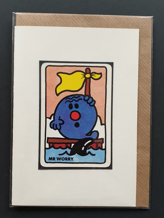 Mr Worry - Original vintage Mr Men card