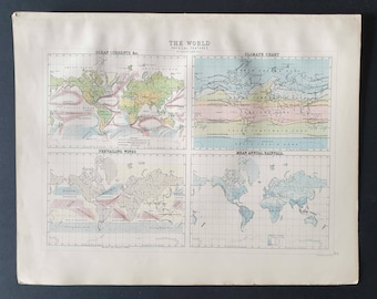 The World, Physical Features - Original 1903 map