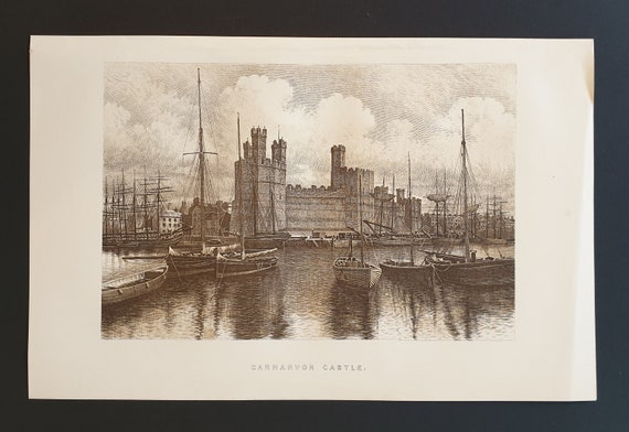 Carnarvon Castle - Original 1895 print